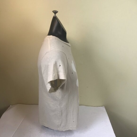 Wildfox Cotton Hearts Graphic Distressed Short Sleeve Tee Crop Soft Stretch Top - Picture 4 of 13